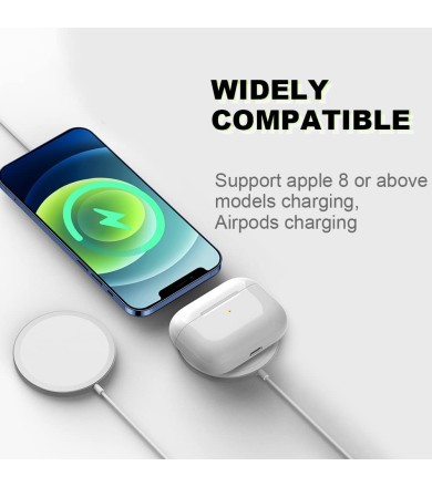 Magnetická bezdrátová nabíječka kompatibilní s iPhone 14/14 Plus/14 Pro/14 Pro Max/13/12 (bez adaptéru)