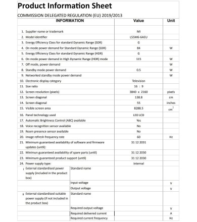 Xiaomi Mi TV P1 55 "(L55M6-6AEU)