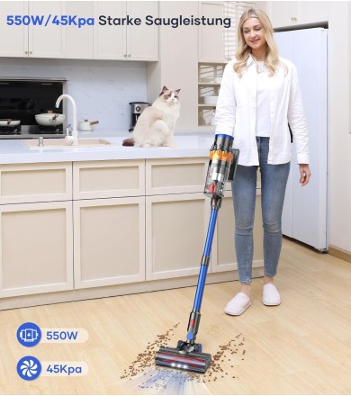 Bezdrátový vysavač MIBODE, bezdrátový vysavač 45000Pa/550W/70min