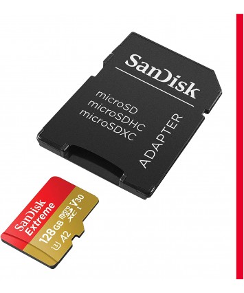 SanDisk Extreme 128 GB microSDXC paměťová karta a SD adaptér