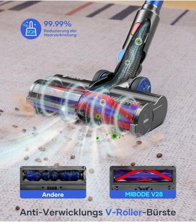 Bezdrátový vysavač MIBODE, bezdrátový vysavač 45000Pa/550W/70min