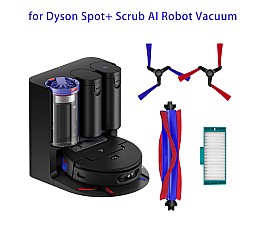Chuancheng sada příslušenství pro Dyson Spot+ Scrub AI – 2 gumové kartáče, 4 HEPA filtry, 6 bočních kartáčků (12 ks)