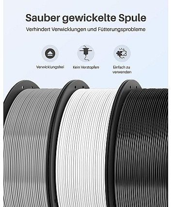 ELEGOO PLA+ Filament 1,75 mm – sada 4 kg (černá, bílá, červená, tmavě modrá) | Vysoce pevný PLA Plus pro 3D tisk s přesností ±0,02 mm | 1kg/cívka ELEGOO PLA+ Filament 1,75 mm – sada 4 kg (černá, bílá, červená, tmavě modrá) | Vysoce pevný PLA Plus pro 3D tisk s přesností ±0,02 mm | 1kg/cívka