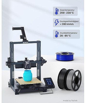 ELEGOO PLA+ Filament 1,75 mm – sada 4 kg (černá, bílá, červená, tmavě modrá) | Vysoce pevný PLA Plus pro 3D tisk s přesností ±0,02 mm | 1kg/cívka ELEGOO PLA+ Filament 1,75 mm – sada 4 kg (černá, bílá, červená, tmavě modrá) | Vysoce pevný PLA Plus pro 3D tisk s přesností ±0,02 mm | 1kg/cívka