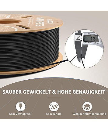 ELEGOO Rapid PETG Filament 1,75 mm – černá, bílá, červená, modrá – 4 kg | High Speed 600 mm/s struna pro 3D tiskárny, přesnost +/- 0,02 mm, lepenková cívka ELEGOO Rapid PETG Filament 1,75 mm – černá, bílá, červená, modrá – 4 kg | High Speed 600 mm/s struna pro 3D tiskárny, přesnost +/- 0,02 mm, lepenková cívka