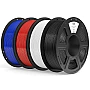 ELEGOO PLA+ Filament 1,75 mm – sada 4 kg (černá, bílá, červená, tmavě modrá) | Vysoce pevný PLA Plus pro 3D tisk s přesností ±0,02 mm | 1kg/cívka ELEGOO PLA+ Filament 1,75 mm – sada 4 kg (černá, bílá, červená, tmavě modrá) | Vysoce pevný PLA Plus pro 3D tisk s přesností ±0,02 mm | 1kg/cívka