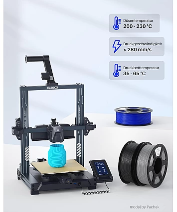 ELEGOO PLA+ Filament 1,75 mm – sada 4 kg (černá, bílá, červená, tmavě modrá) | Vysoce pevný PLA Plus pro 3D tisk s přesností ±0,02 mm | 1kg/cívka ELEGOO PLA+ Filament 1,75 mm – sada 4 kg (černá, bílá, červená, tmavě modrá) | Vysoce pevný PLA Plus pro 3D tisk s přesností ±0,02 mm | 1kg/cívka