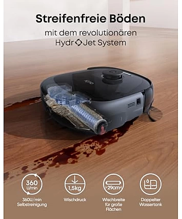 eufy Omni E28 HydroJet – Prémiový robotický vysavač s mopem, výkonným hloubkovým čištěním a All-in-One stanicí