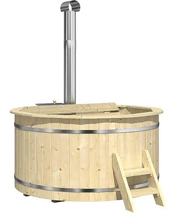 Finntherm Dřevěná koupací káď Bergen Hot Tub Ø160 x 101 cm s nerezovým ohřívačem 22 kW