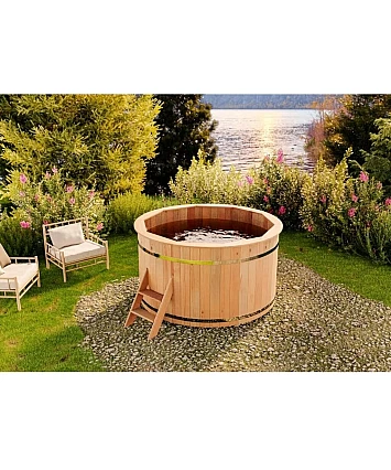 Finntherm Dřevěná koupací káď Bergen Hot Tub Ø160 x 101 cm s nerezovým ohřívačem 22 kW