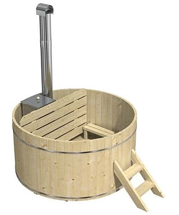 Finntherm Dřevěná koupací káď Bergen Hot Tub Ø160 x 101 cm s nerezovým ohřívačem 22 kW