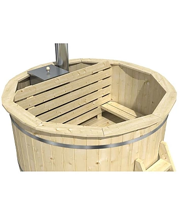Finntherm Dřevěná koupací káď Bergen Hot Tub Ø160 x 101 cm s nerezovým ohřívačem 22 kW
