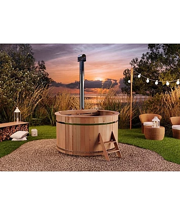 Finntherm Dřevěná koupací káď Bergen Hot Tub Ø160 x 101 cm s nerezovým ohřívačem 22 kW
