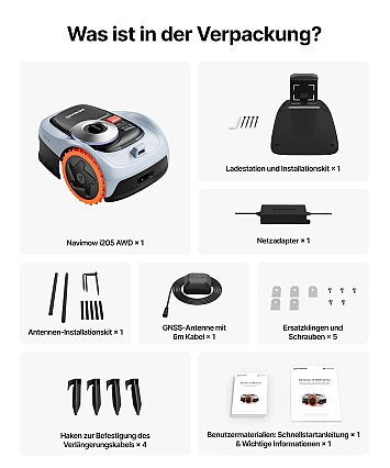 Segway Navimow i205 AWD robotická sekačka bez obvodového kabelu pro plochy do 500 m²