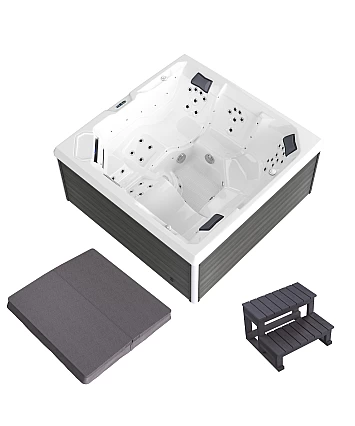 Outdoor Whirlpool PANAREA bílý 210x210 cm s LED osvětlením Outdoor Whirlpool PANAREA bílý 210x210 cm s LED osvětlením