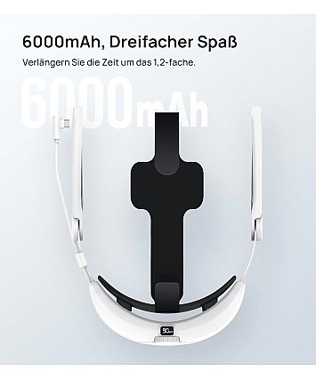 Elitní řemínek s baterií 6000 mAh, kompatibilní s příslušenstvím Meta/Oculus Quest 2 Elitní řemínek s baterií 6000 mAh, kompatibilní s příslušenstvím Meta/Oculus Quest 2