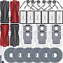 30 kusů příslušenství pro Roborock Saros 10R/Qrevo Curv 2 Pro/Qrevo CurvX robotický vysavač, 4 hlavní kartáče, 6 HEPA filtrů, 6 stěračů, 6 bočních kartáčů, 6 sáčků na prach, Saros 10R sada